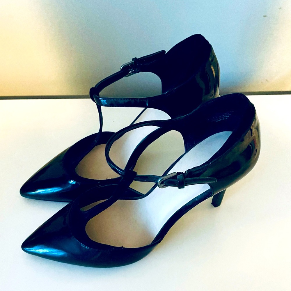 7.5 Black Patent Nine West Heels Worn Once
